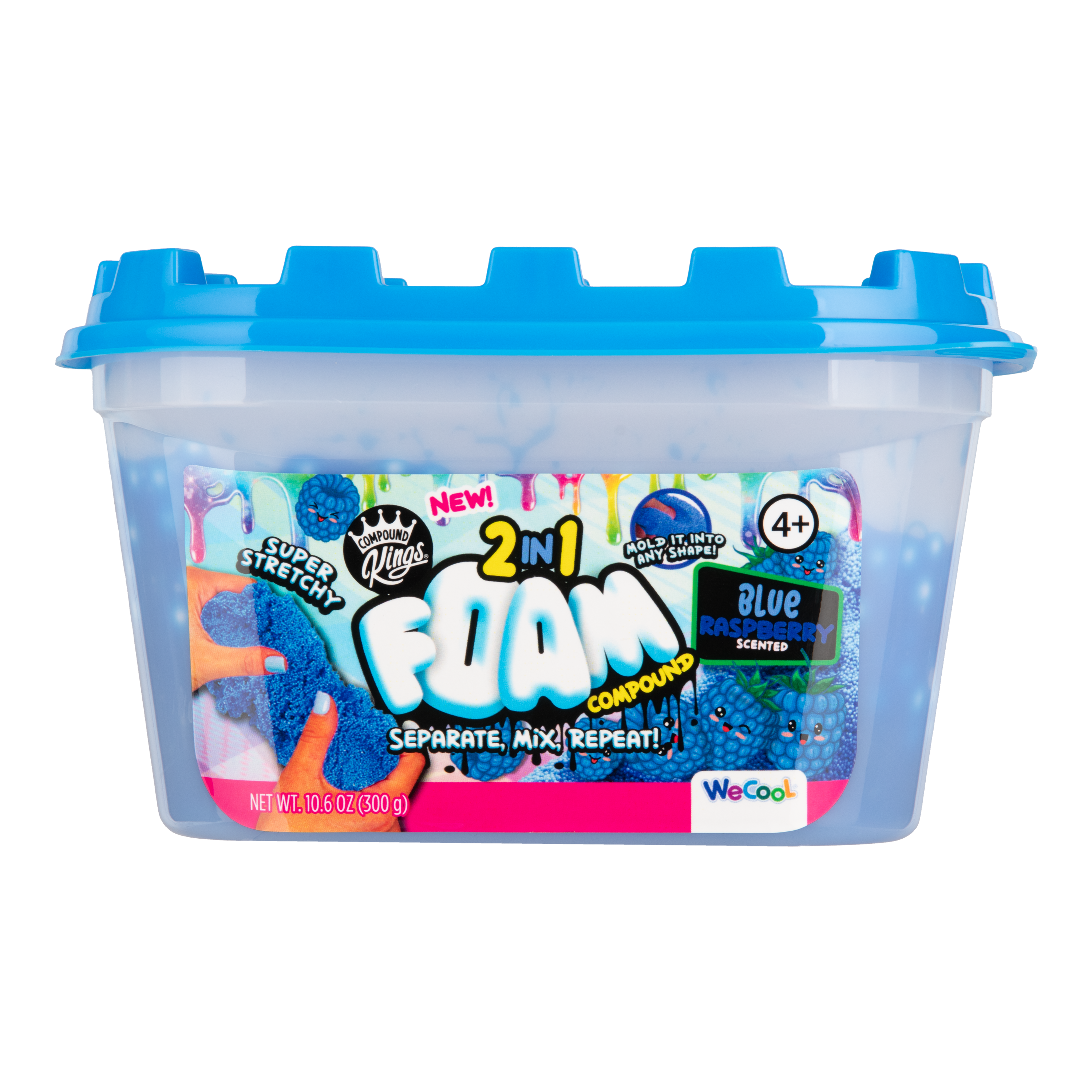 2 in 1 Foam Slime Blue Ras/Watermelon Med Tub Assortment