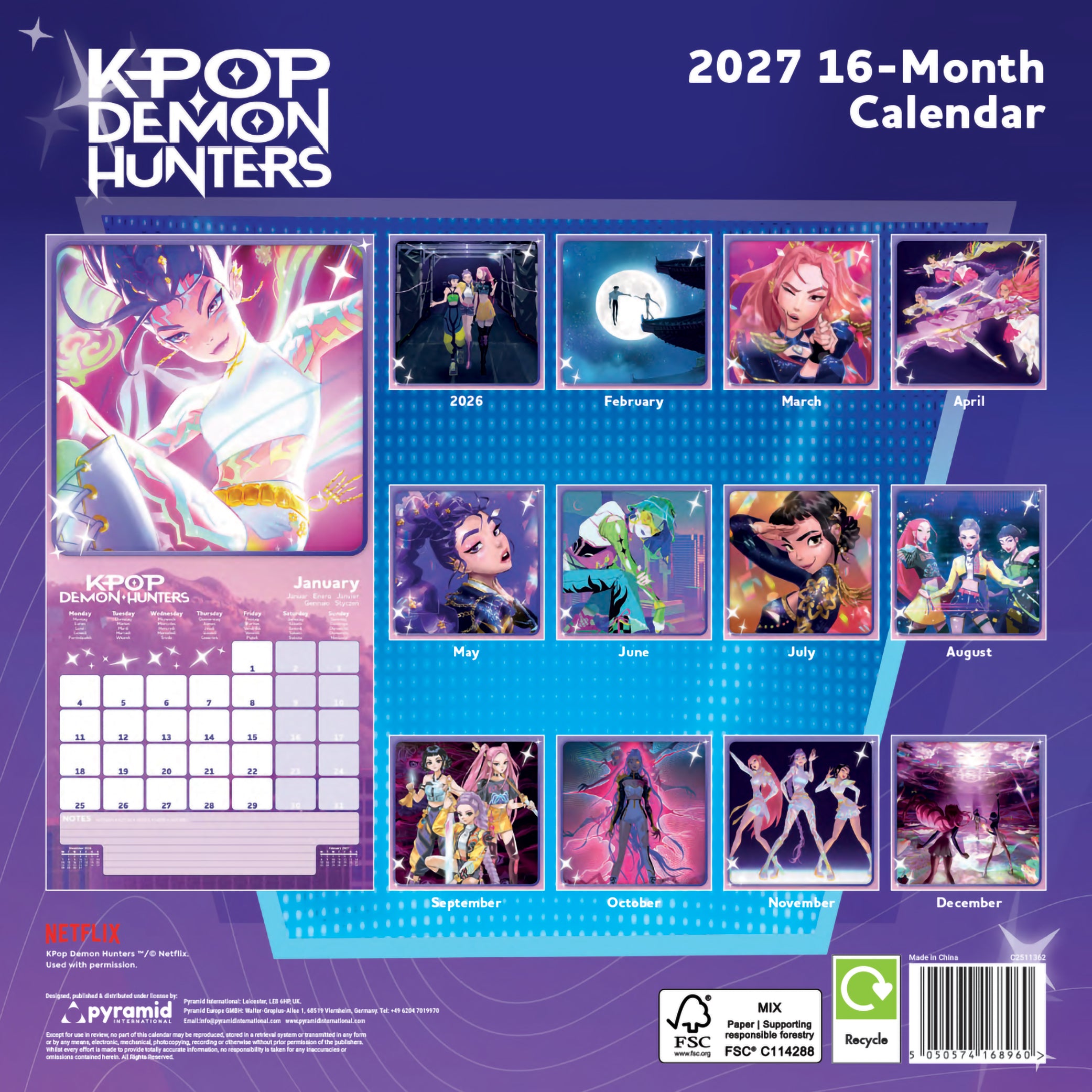 K-Pop Demon Hunters Calendar 2027