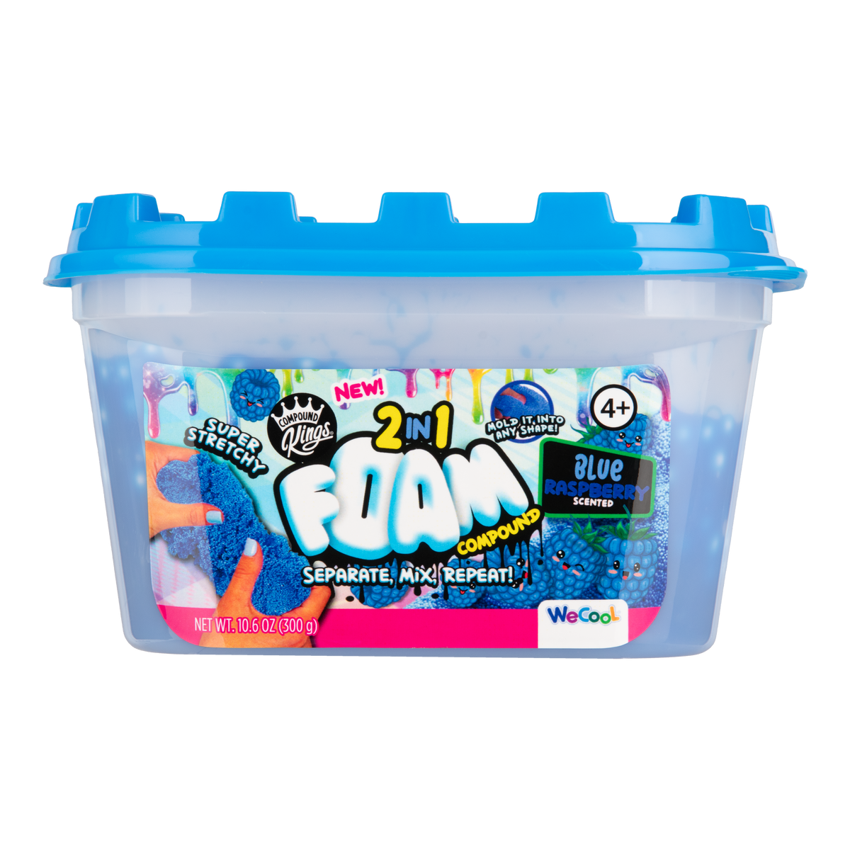 2 in 1 Foam Slime Blue Ras/Watermelon Med Tub Assortment