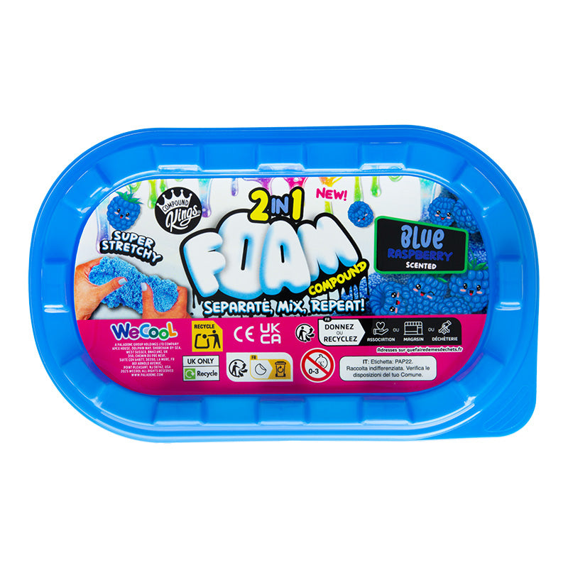 2 in 1 Foam Slime Blue Ras/Watermelon Med Tub Assortment