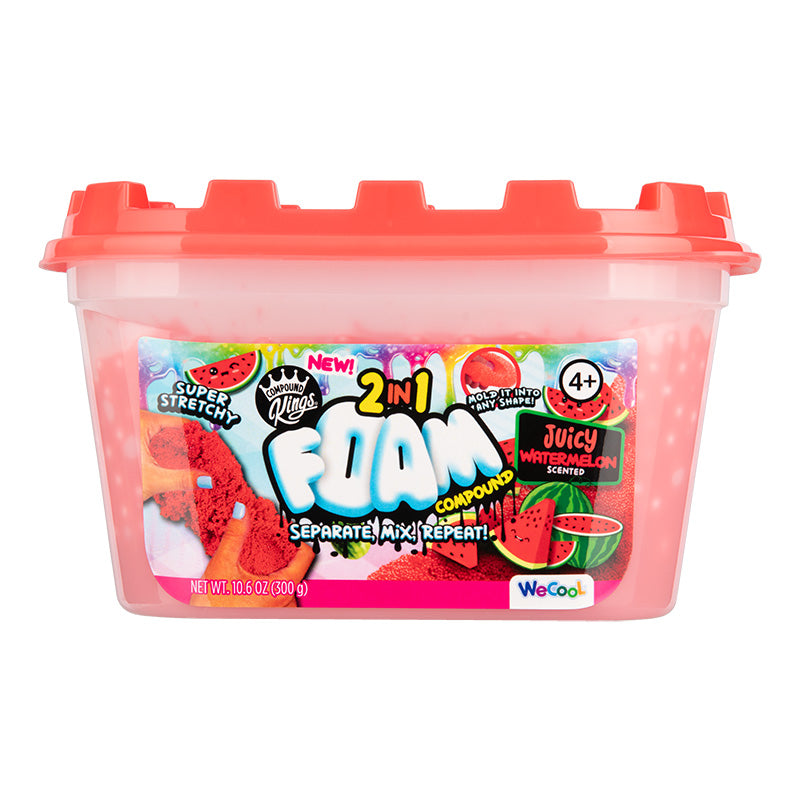 2 in 1 Foam Slime Blue Ras/Watermelon Med Tub Assortment