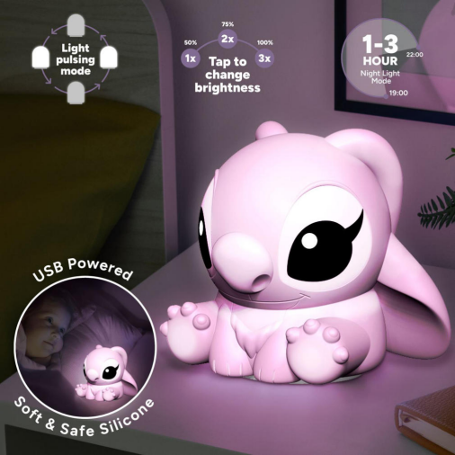Disney Stitch Angel SquishyGlo Light