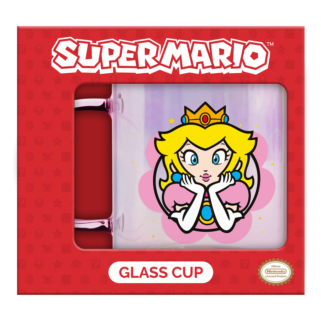 Super Mario Princess Peach Glass Mug
